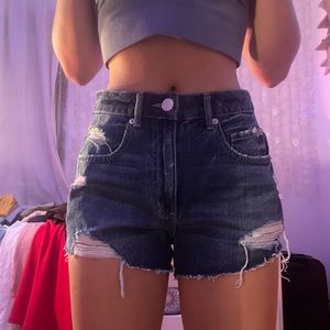 GARAGE DARK BLUE WASH DENIM SHORTS “FESTIVAL SHORTS”